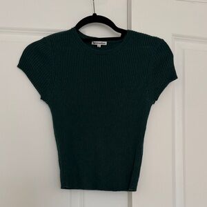 Reformation Cashmere Dark Green Ribbed Top, size S